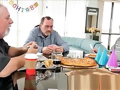 Funloving Teen Slut Fucks Old Grandad For His Birthday Gift