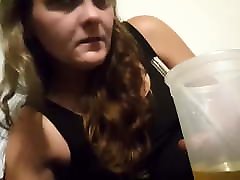 Submissive Slut Drinking asian massure through Straw - Shelby Hates w