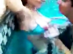girl brother and sister web cams in backyard pool