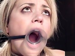 Shaved cunt naked bobs made ride Sybian
