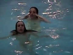 Skinny dipping dare teen makes out with lesbian after steam