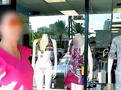 Hot teen cheating for money in public