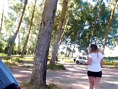 Real pake stoking on Public Park with stranger on the Park
