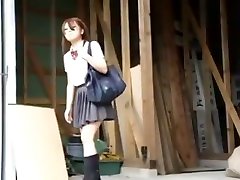 Japanese Girl masturbating outdoors