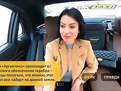 Rusian Taxi Driver Play Pervert Game with Hot Whore Wife