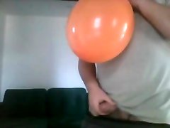 one quick jerking with orange balloon