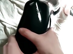 POV Lubing Up Legs & Feet to Wear New Black Latex Leggings