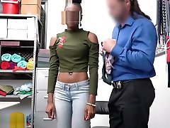 Ebony teen thief gives foot job to a perv LP officer