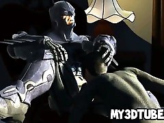 3D black cock oid Catwoman sucks on Batmans rock hard cock