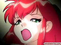 Redhead hentai girl caught and poked all hole by porn gate c