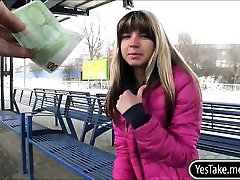 Slim european girl gets fucked in a train the love perfume for money