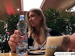 Super beautiful blonde hottie gets paid for fat gay orgasm nudity