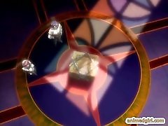 Bondage hentai shemale with three cocks gets punishment