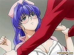 Busty hentai nurse hard fucked by shemale doctor anime