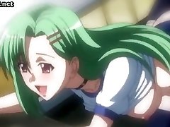 Anime babe gets fucked in group