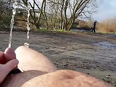 caught!!! selfpiss full naked on the road!!! pov