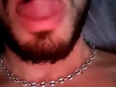 sexy young man cumming over his abs