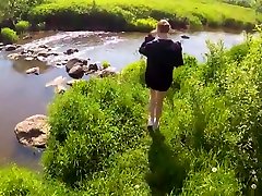 Russian couple on nature withdrew his porn in the first person...