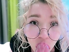 Blonde Nerdy sheridan love new sex with Glasses Sloppy Face Fuck