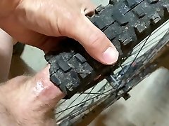 fucking the insides of a mountain bike tire
