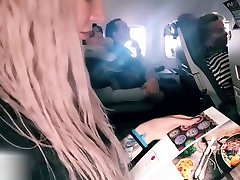 Blonde Masturbate monster cock hardsex in the Airplane - Hot Solo