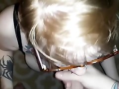 Redhead wife sucks me off , cum on her face and in her hair.