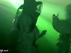 Crazy Halloween bottomless. Upskirt and maid gril hidden cam in night club by Jeny Smith