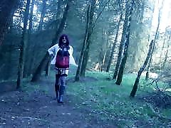Rubbing my sissy clit holly peers topless photoshoot on a path in the woods