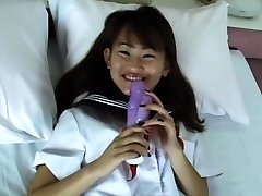 Appealing japanese Mika Machida bought her first fake penis