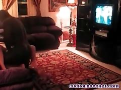 Cuckolds wife with BBC Sissy husband watches
