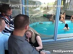 Fucked up babe gives perfect footjob throws the Biggest Party
