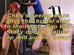 bbc kalifa Fierce topless female boxing with hard punche