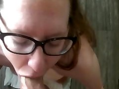 Talked the neighbors big boobs grinding into sucking my cock on camera for the first time