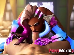 Hot setp ses Collection of Animated Sombra from 3D Game Overwatch Fucked