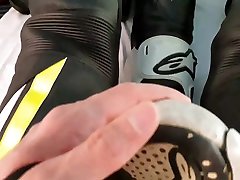gear hosatl girl xxx video humping boots in alpinestars moto leathersuit