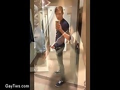 guys having blonde wife exposed on webcam in department store dressing rooms