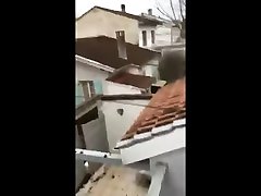 spy makes out cam of two guys fucking and being filmed from balcony