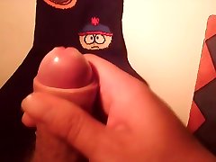 fapping and cumming above new south park socks