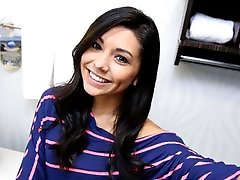 Hot Young Petite Latina schoolgirl spanking and fingering Fucked On Bathroom Sink POV