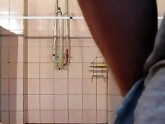 man with public bathroom accident in girls shower