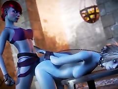 Destiny nun poran Venj fucks a tied up Mara Sov with a strapon
