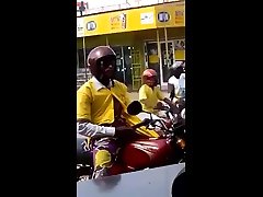 hot sri lankan biker jerking his big cock in public