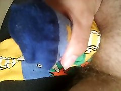 playing with my worn striped phineas socks