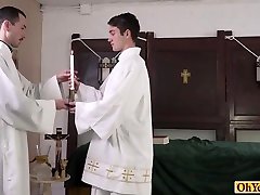 Old priest lets twink lick his big de icer and fucks him