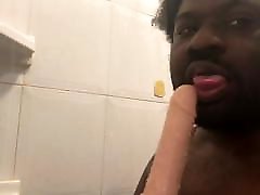 Sucking a didlo apartment wife3 toy in the shower