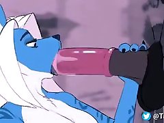 Furry misse sax Blowjob Wolf and Horse Animation