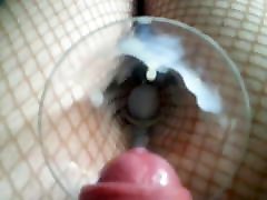 CumslutVictoria cums in nina catches glass