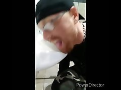 shameless slut licks horny brazzil toilet