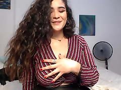 Latina Alexa pulls out big boobs and sucks nipple