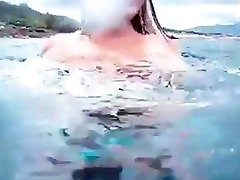 arab hijab big ass - Girl diving accidentally exposed her awesome boobs